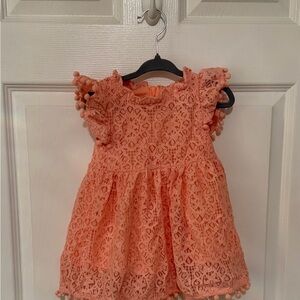 Peach Lace Baby Dress
